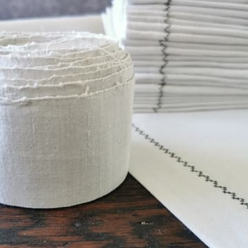 Servietten aus altem Leinen